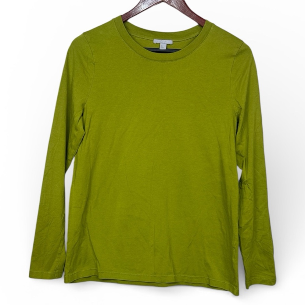 COS Olive Green cotton Long Sleeve Tee - medium